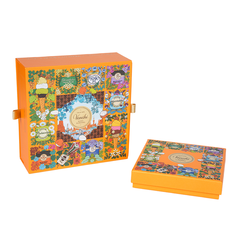 صندوق تغليف الشوكولاتة الصلب ذو البابين