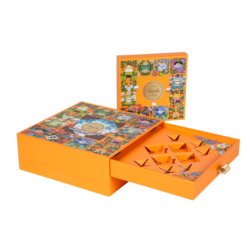 صندوق تغليف الشوكولاتة الصلب ذو البابين