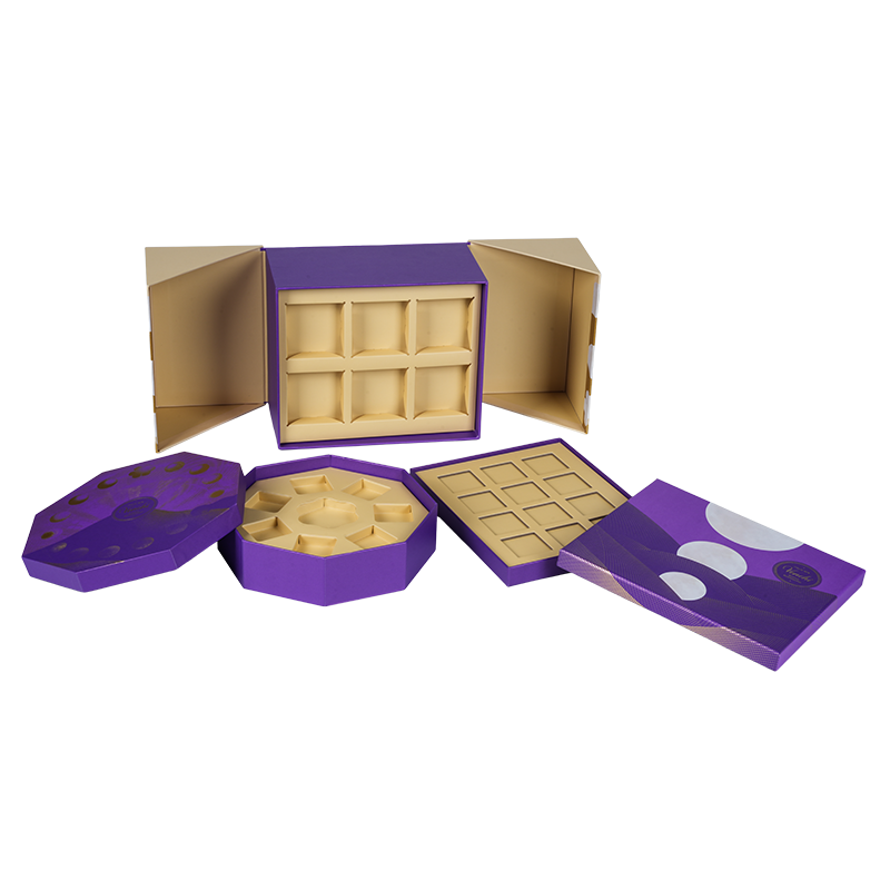 صندوق تغليف الشوكولاتة الصلب ذو البابين