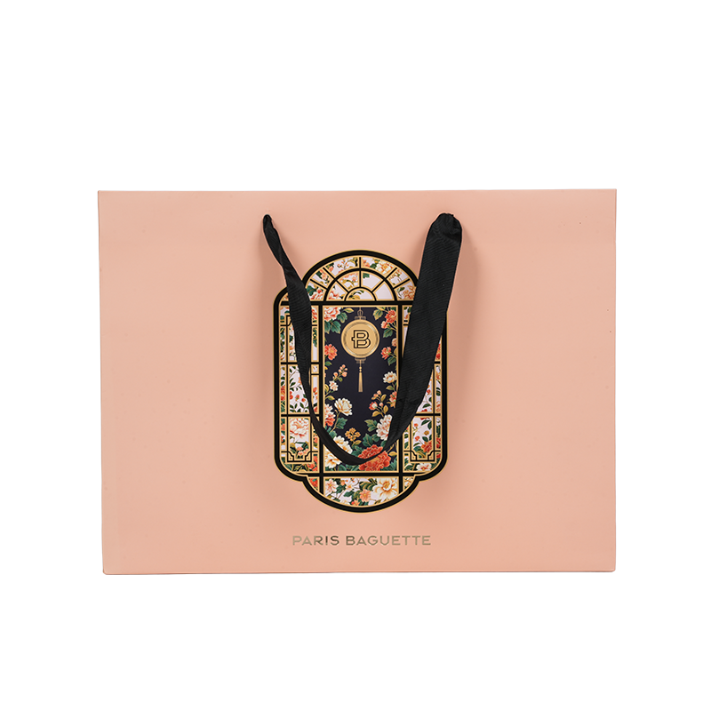 حقيبة حمل كعكة كرافت/كرتون أبيض بمقبض مقاوم للماء