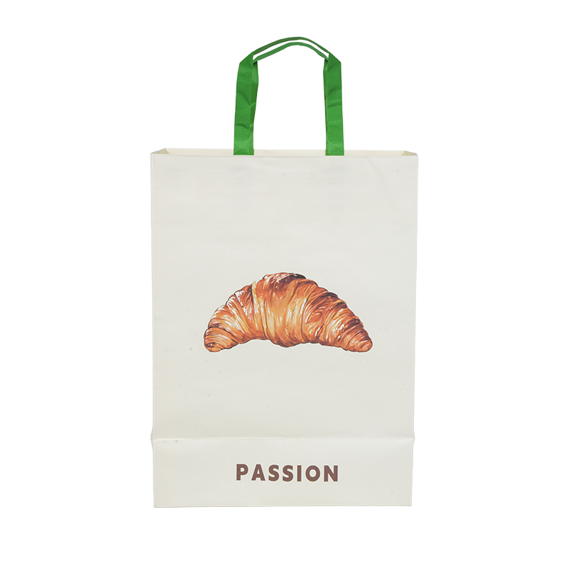 حقيبة حمل كعكة كرافت/كرتون أبيض بمقبض مقاوم للماء