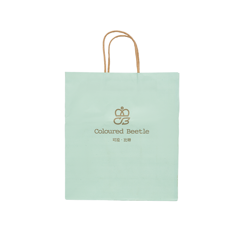 تغليف الملابس كيس من الورق المقوى الأبيض السميك الأفقي المحمول باليد