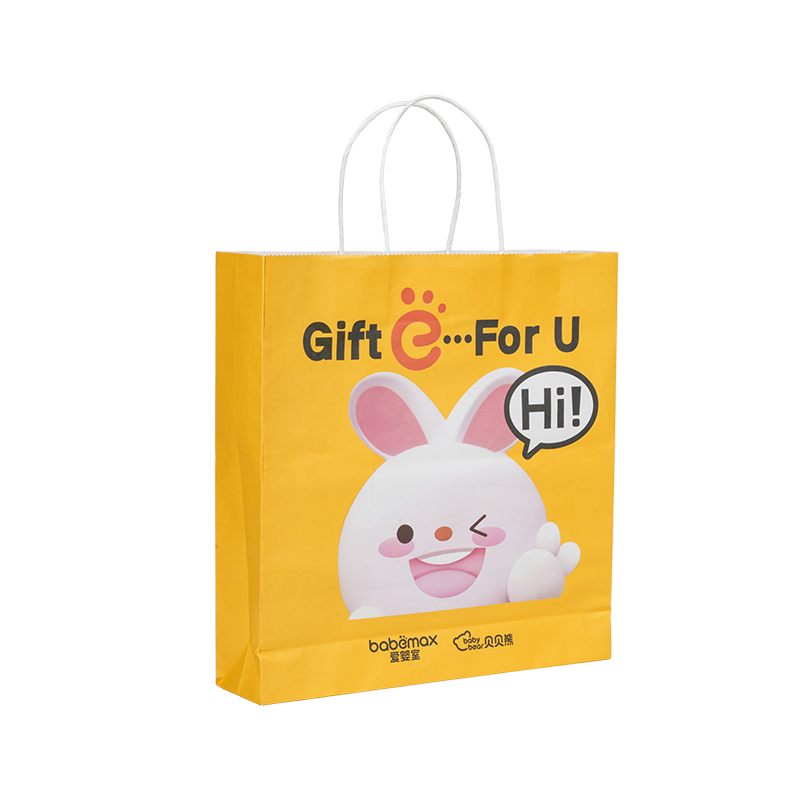 تغليف الملابس كيس من الورق المقوى الأبيض السميك الأفقي المحمول باليد