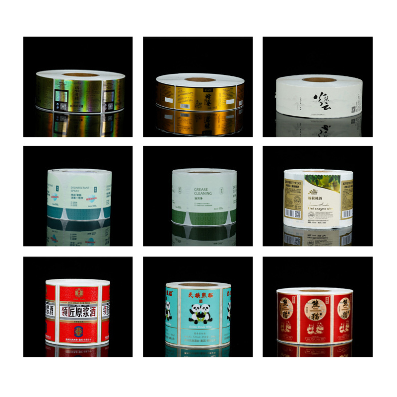 ملصق زجاجة نبيذ منقوش برقائق غير لامعة