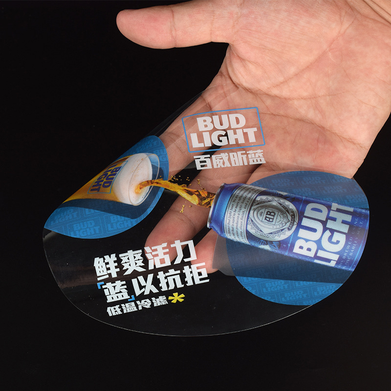 ملصق زجاجة نبيذ منقوش برقائق غير لامعة