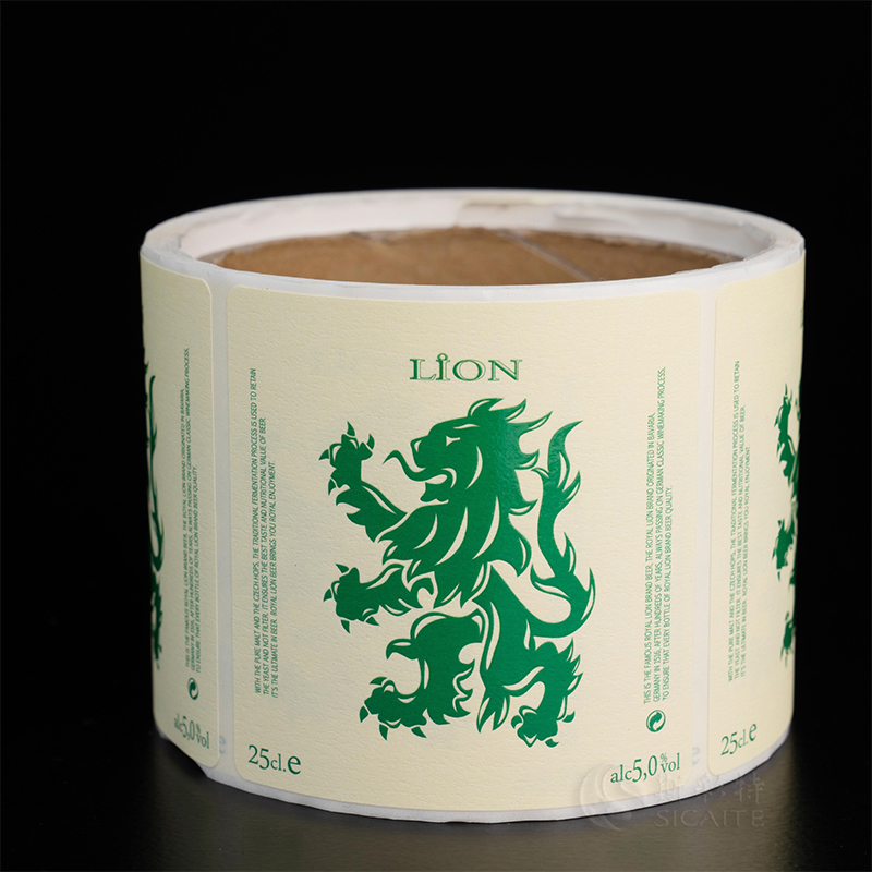 ملصق زجاجة نبيذ منقوش برقائق غير لامعة