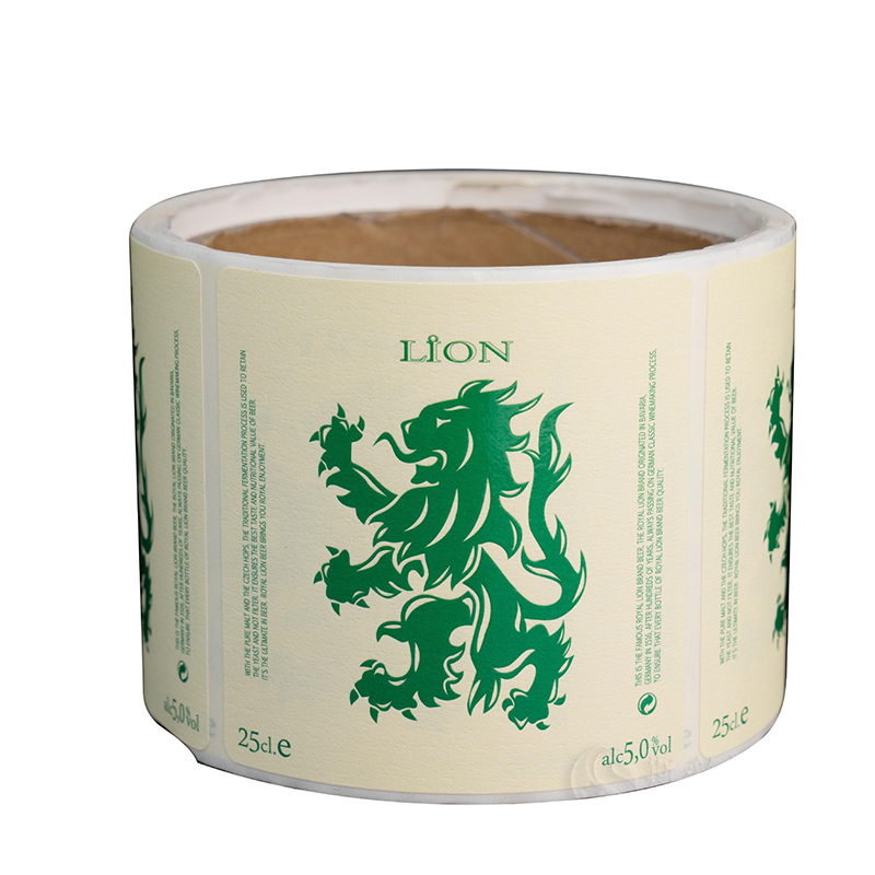 ملصق زجاجة نبيذ منقوش برقائق غير لامعة